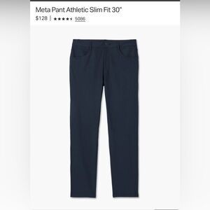 Meta Athletic Slim Fit Men's Pants - Navy Vuori